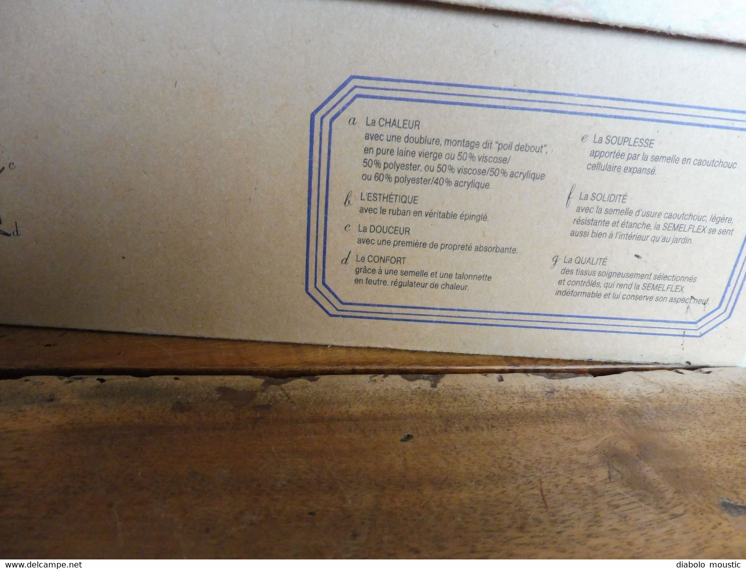 Rare boite à chausson SEMELFLEX  et le  brevet d'invention  (très bon état )     boite vide