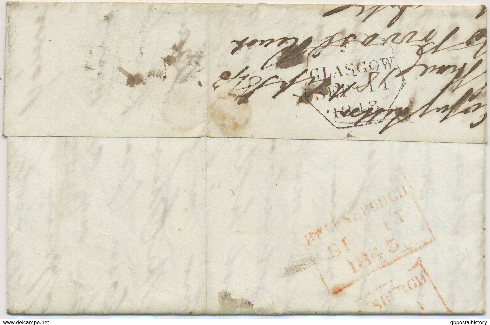 GB 1843 QV 1D Red-brown Bluish Paper (CL), Plate 30 Full Margins To Garelochhead - Lettres & Documents