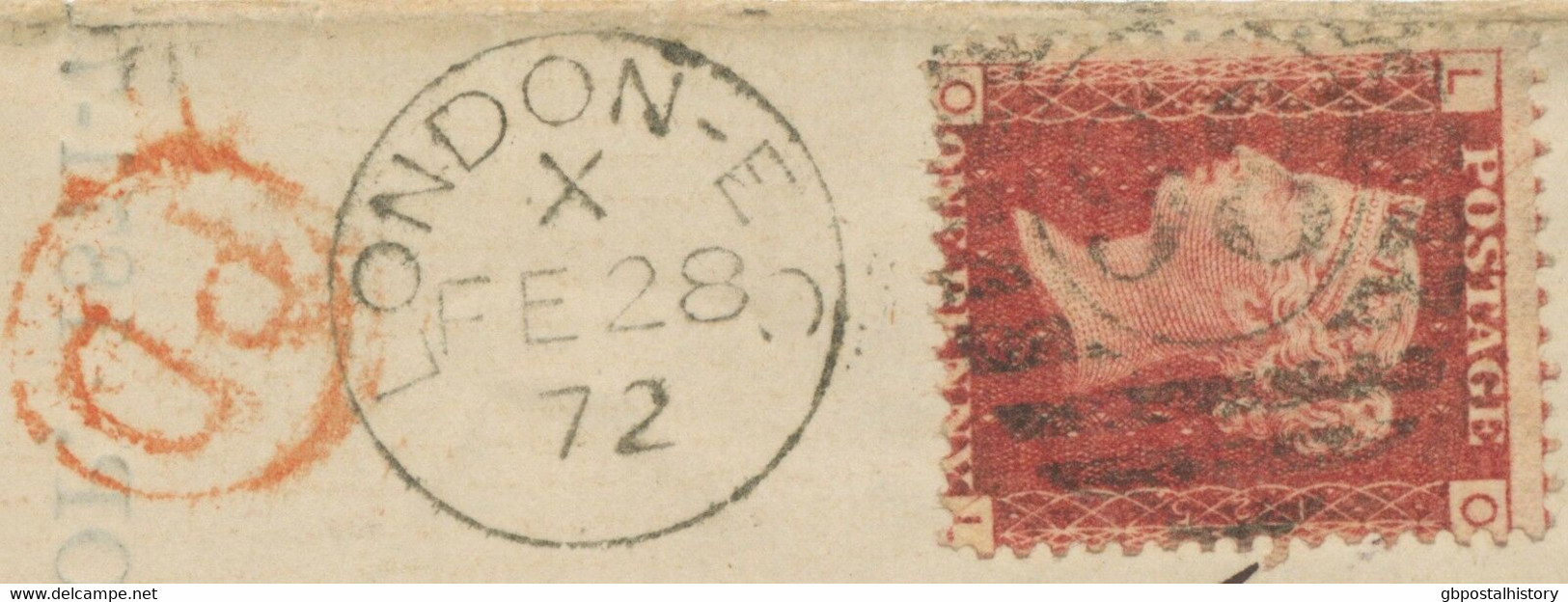 GB 1872 QV 1d Rose-red Pl.125 (OL) VFU Printed Matter LONDON-E.C / 98 FRANKFORT - Briefe U. Dokumente