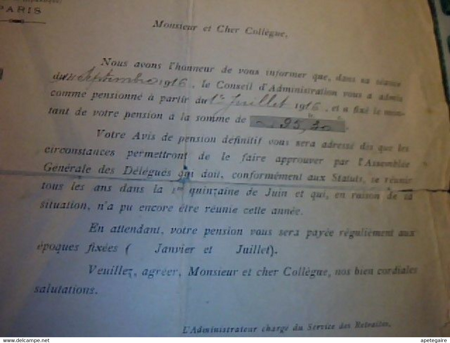 Vieux Papier Train Document De L'  Association Fraternelle Des Ouvrier Et Employés Des Chemins De Fer Français 1916 - Ferrovie