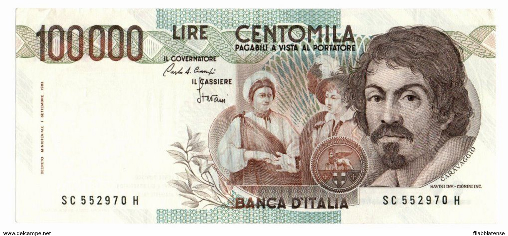 Italia - 100.000 Lire 1986 Caravaggio    ---- - 100.000 Lire