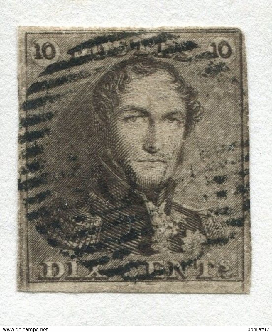 !!! BELGIQUE, N°1V-4 CASE 183 CHIFFRES DOUBLES OBLITERE - 1849 Schulterklappen