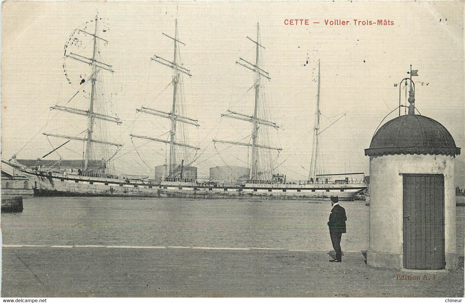 CETTE VOILIER TROIS MATS CARTE TOILEE - Sete (Cette)