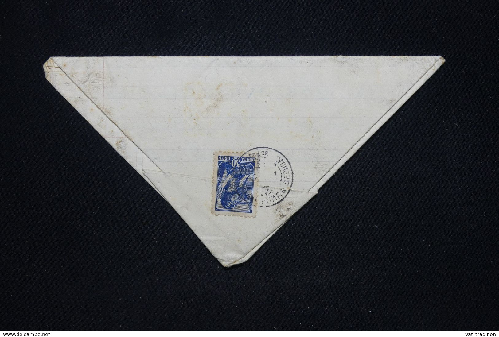 U.R.S.S. - Rare Pliage De Lettre En Triangle De Russie , Affranchissement Au Verso - L 91269 - Storia Postale