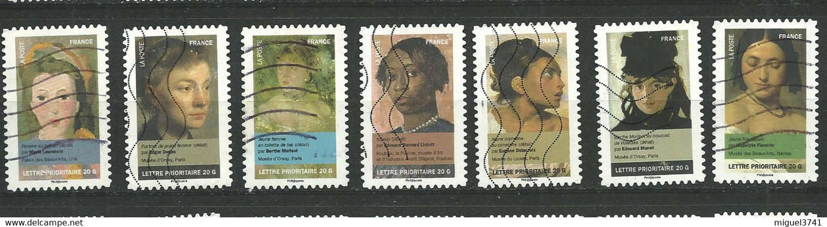 FRANCE  2012  Adhésifs /  LOT  11  - 7  Timbres  Oblitéré Tous Différents - Other & Unclassified