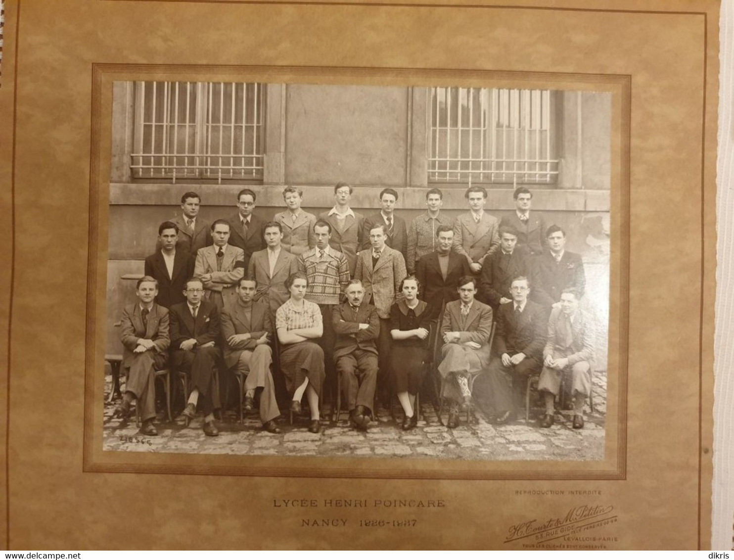 PHOTO-ORIGINALE-  54-  NANCY- LYCEE  HENRI POINCARE  1936-1937   DIM 32X27 CM - Andere & Zonder Classificatie