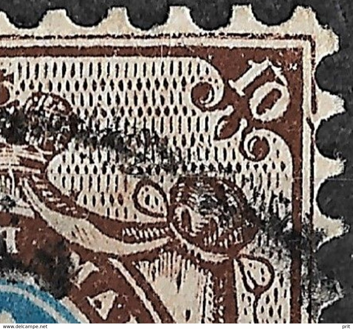 Russia 1858 10K Print Error: Upper Right 10 With "With Roof"/ 1 & 0 Connected. Perf 12,5. Mi5/Sc8. Used. #rca - Varietà E Curiosità