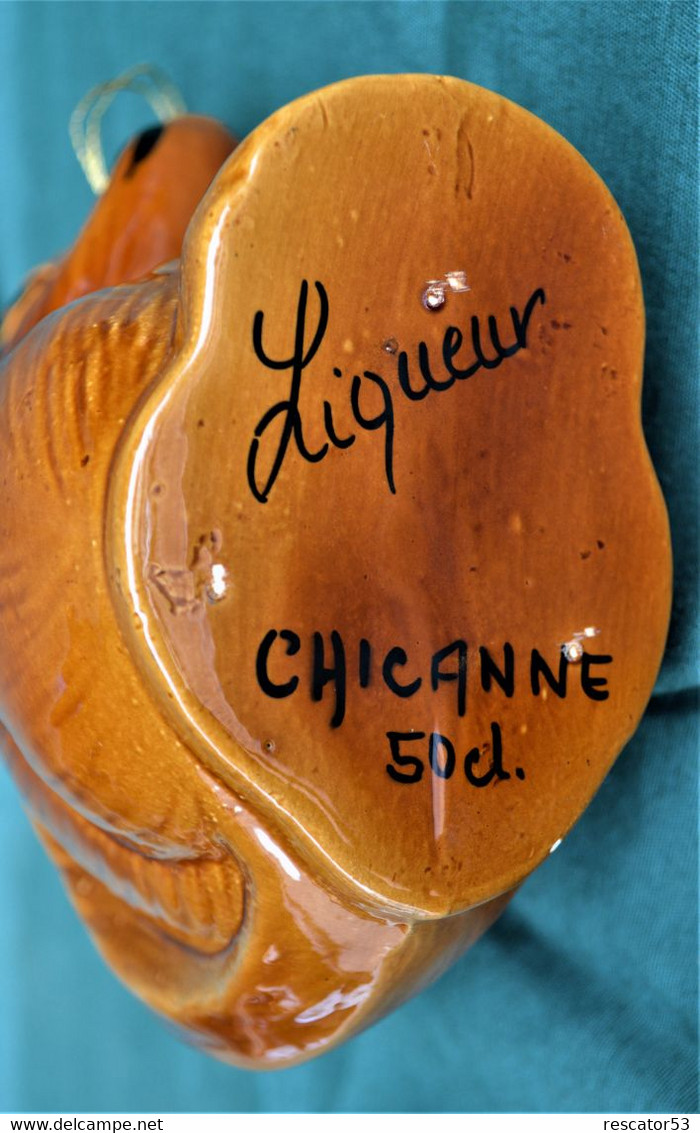 Rare Bouteille Liqueur De Collection Ecureuil  De Marque Chicanne  En Céramique - Spiritus