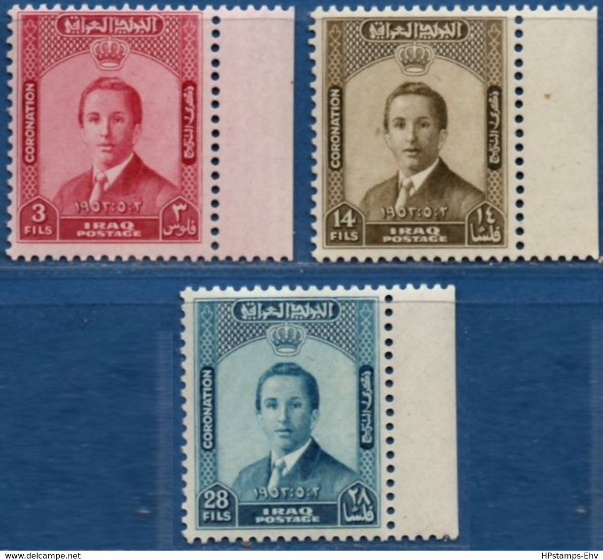 Iraq 1953 Coronation King Faisal II 3 Values MNH 2103.1110 - Irak