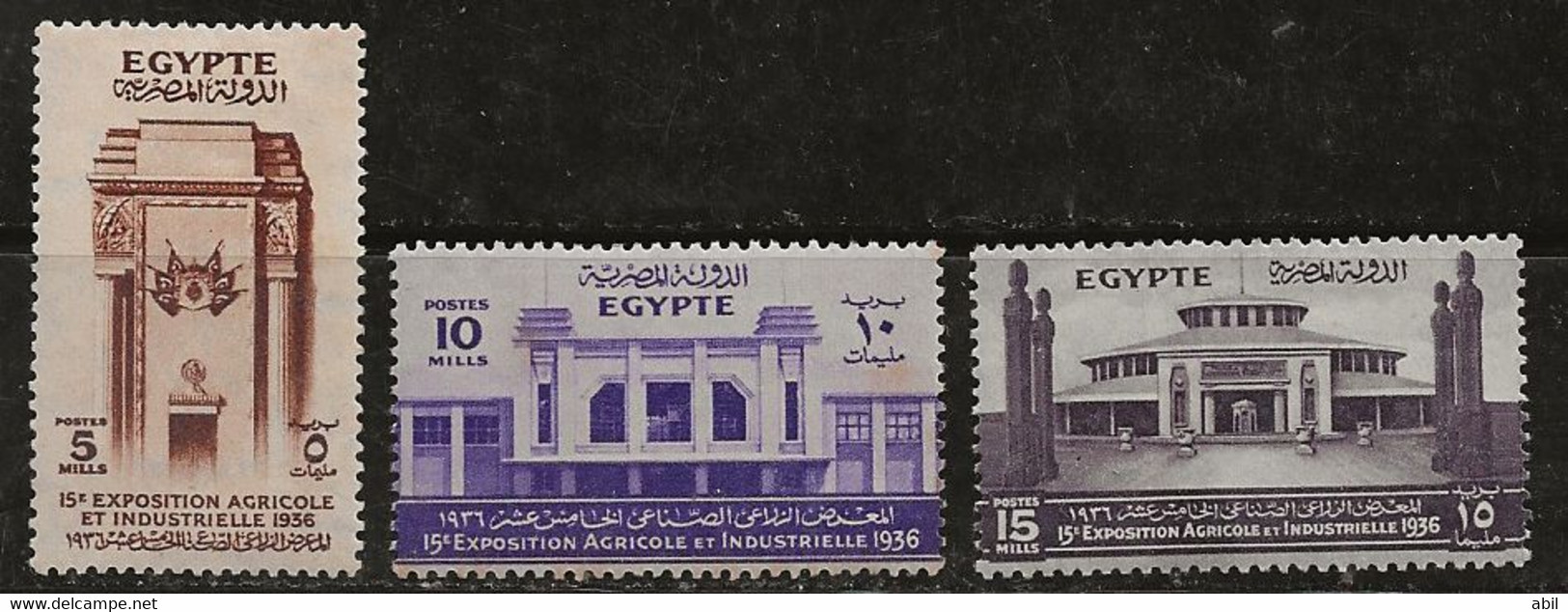 Egypte 1936 N° Y&T :  179,180 Et 182 * - Nuevos