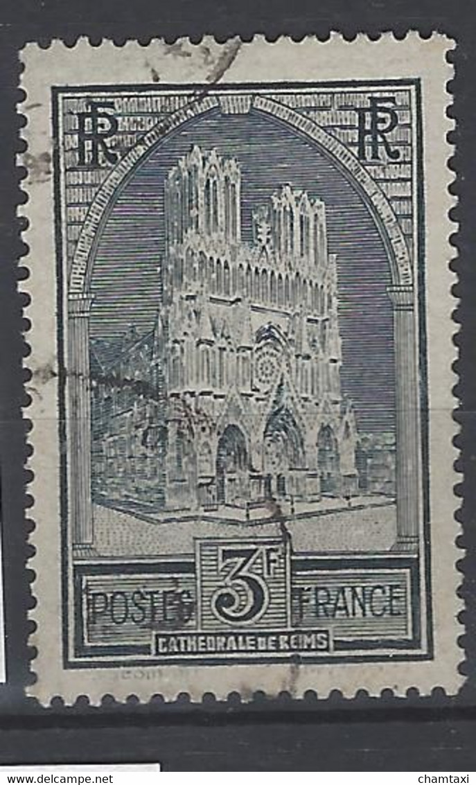 FRANCE 1929 TIMBRE 259c TYPE IV OBLITERE CATHEDRALE DE REIMS - Usados