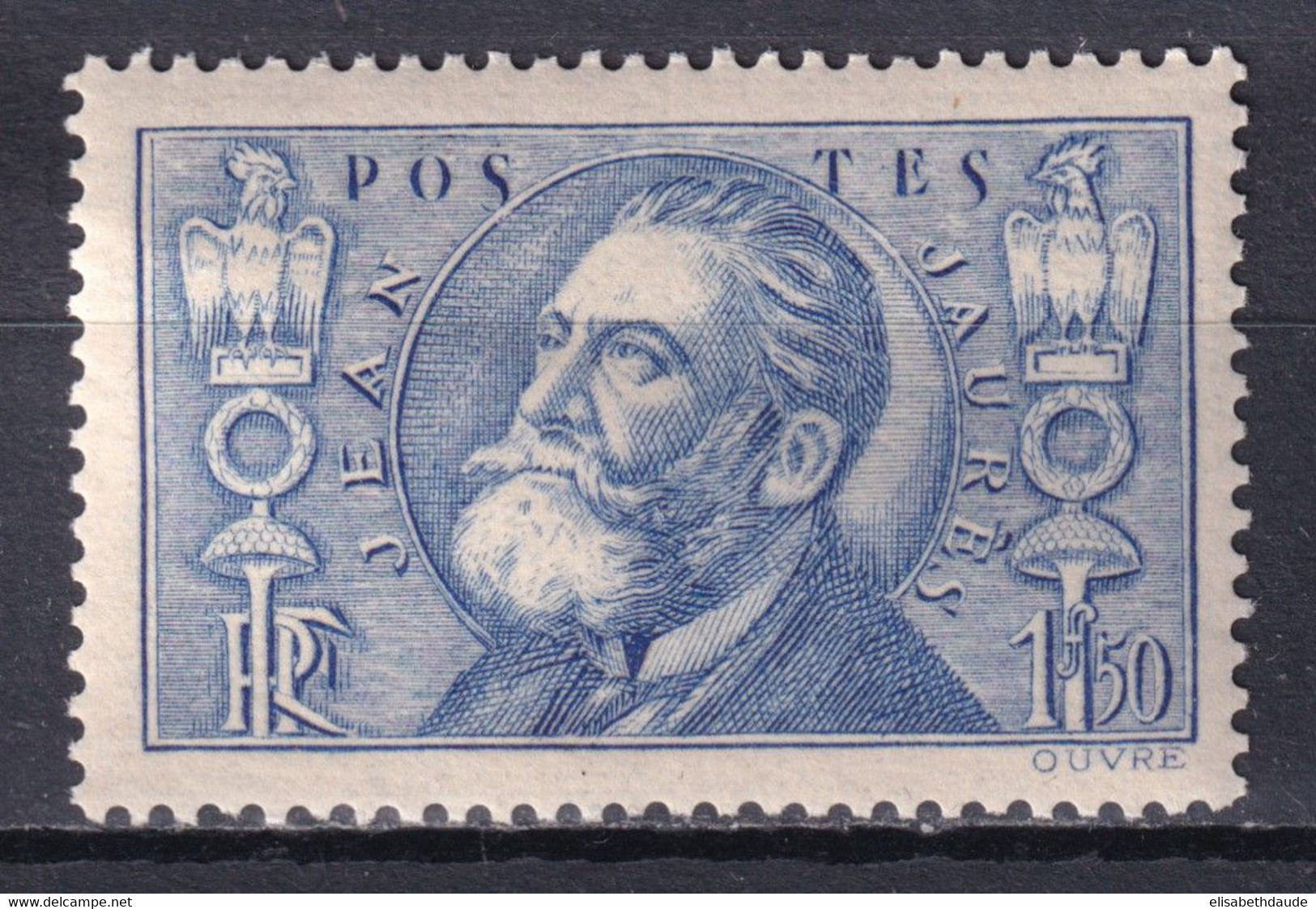 1936 - YVERT N° 319 ** MNH - COTE = 43 EUR. - JAURES - Nuevos