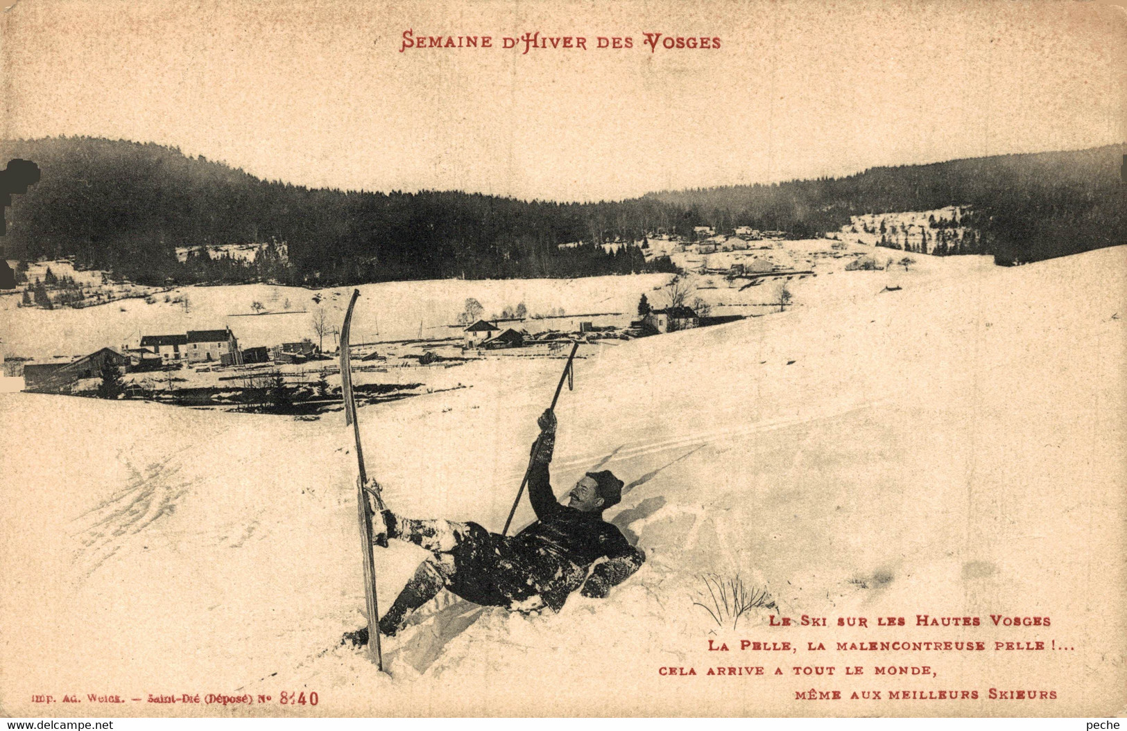 N°79381 -cpa Semaine D'hiver Des Vosges -la Pelle ...même Aux Meilleurs Skieurs - Sports D'hiver
