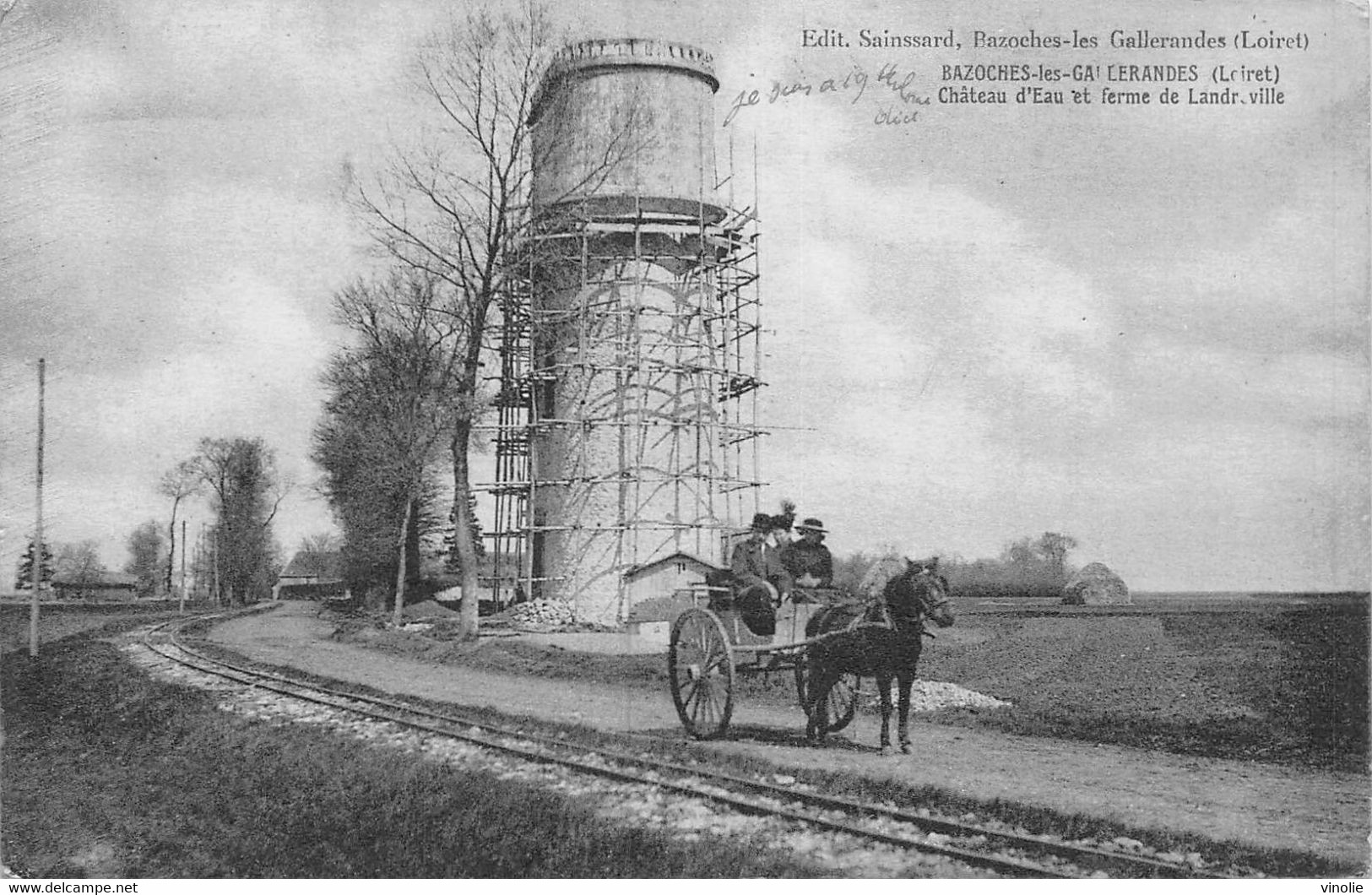 21-4938 : BAZOCHES-LES-GALERANDES. LE CHATEAU D'EAU. LA LIGNE DE CHEMIN DE FER. TACOT. - Other & Unclassified