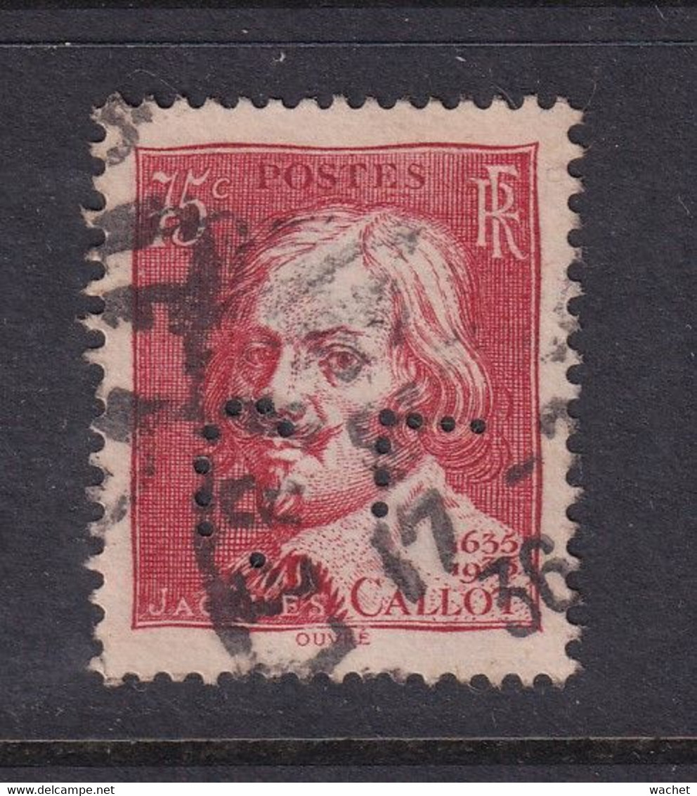 Perforé/perfin/lochung France 1935 No 306 CL Crédit Lyonnais (218) - Autres & Non Classés