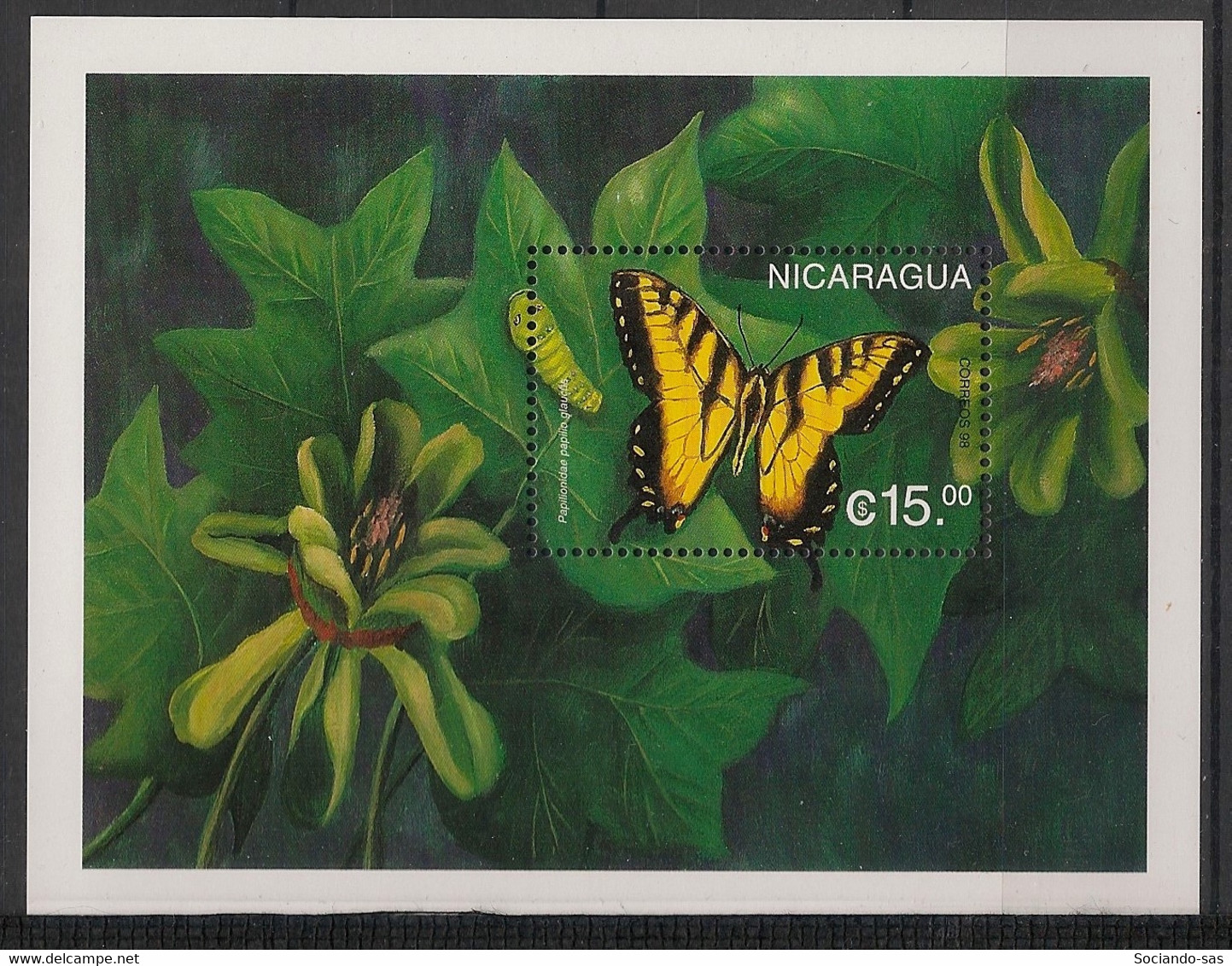 Nicaragua - 1998 - Bloc Feuillet BF N° Yv. 280 - Papillons / Butterflies - Neuf Luxe ** / MNH / Postfrisch - Papillons