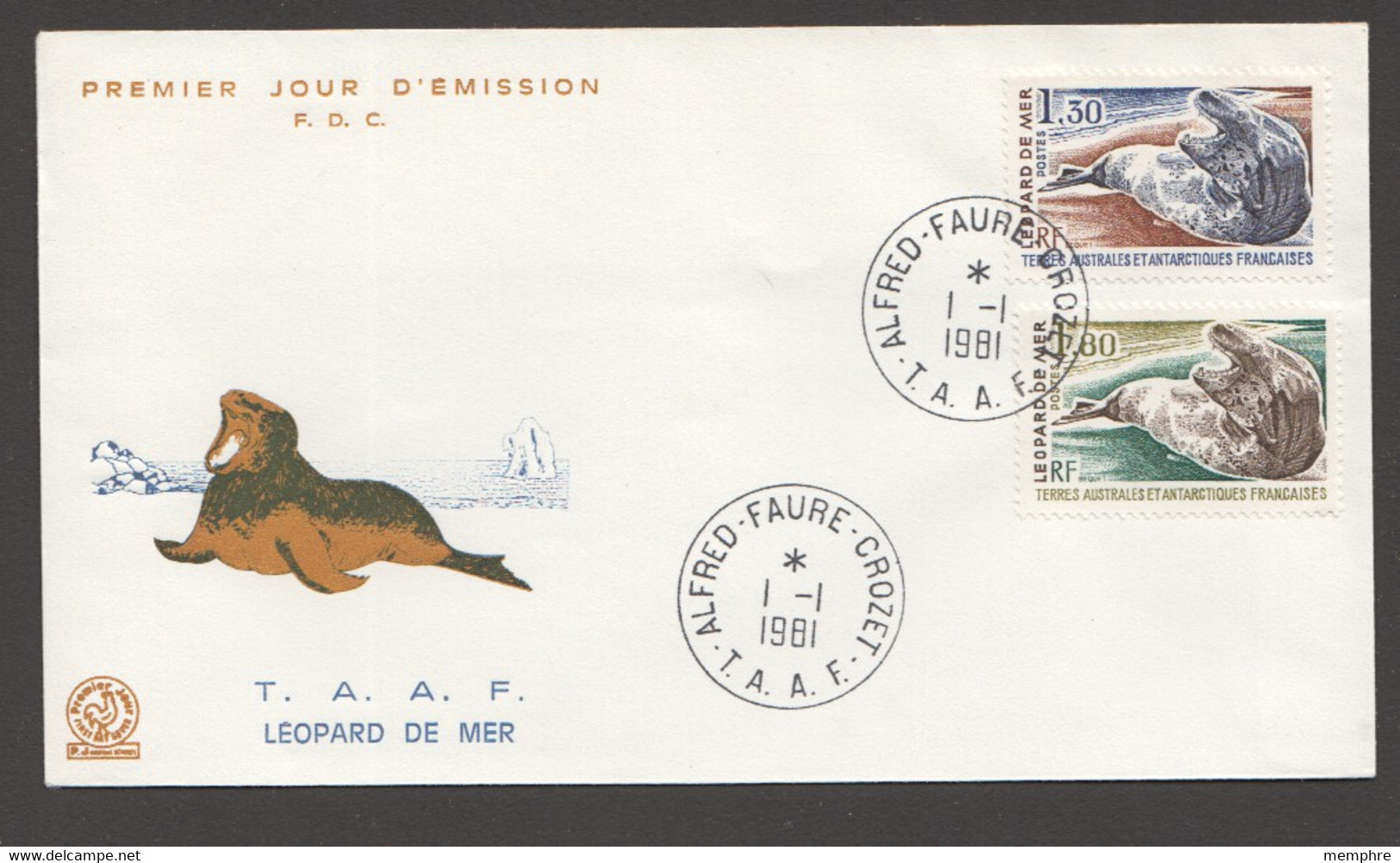 1981  Léopards De Mer Yv 89-90 Série Sur Un FDC - FDC