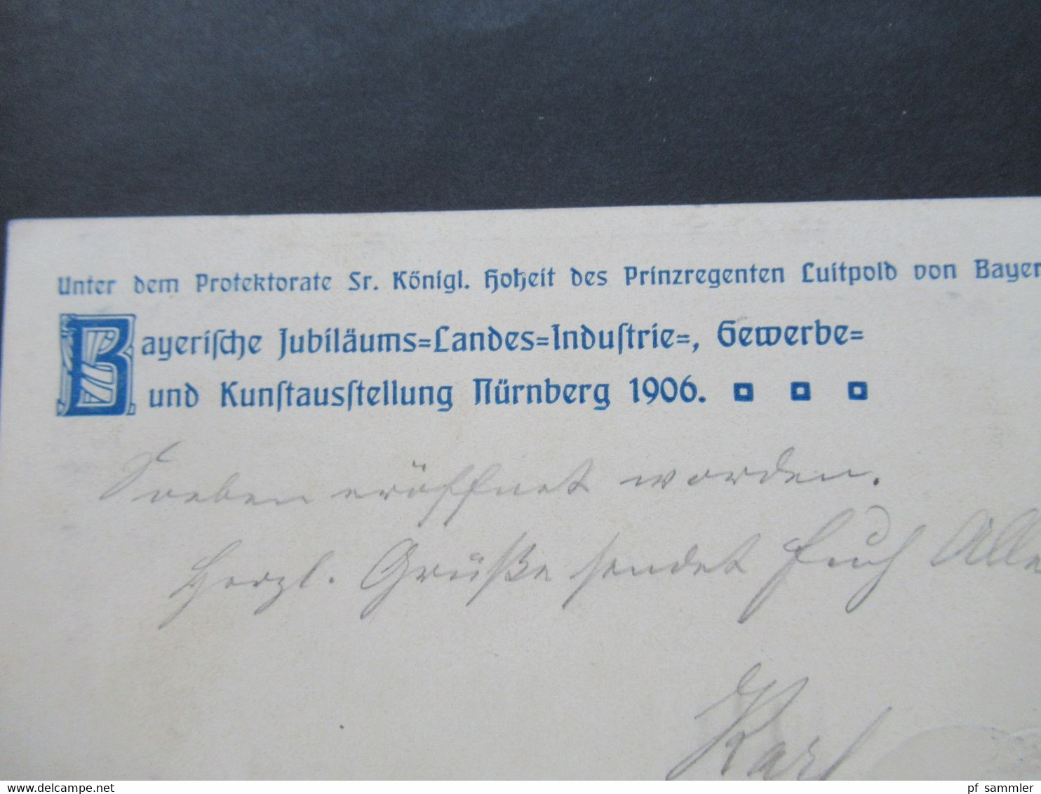 AD Bayern Sonder GA / Privat GA Nürnberg 1906 Jubiläums Landes Ausstellung Stempel Nürnberg Ausstellung Nach München - Interi Postali