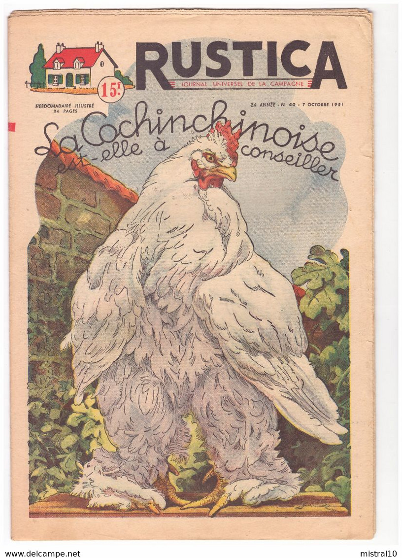 RUSTICA. 1951. N°40. La Cochinchinoise Est-elle à Conseiller? - Jardinería