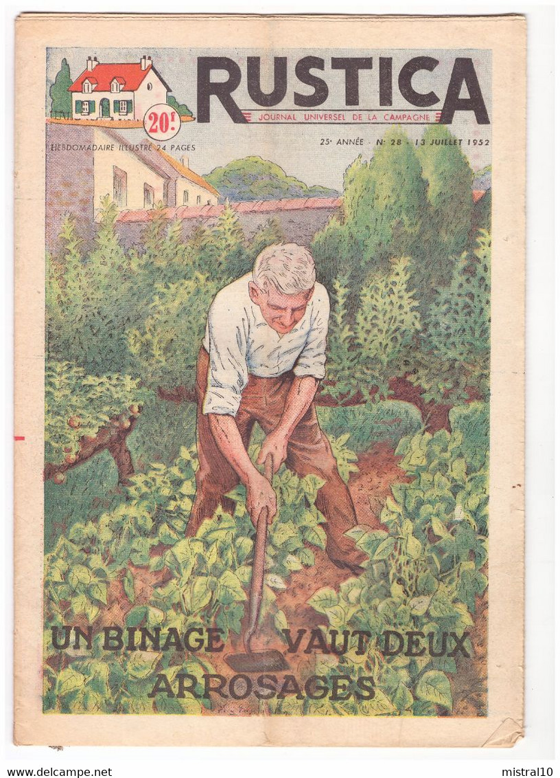 RUSTICA. 1952. N°28. Un Binage Vaut Deux Arrosages - Garden