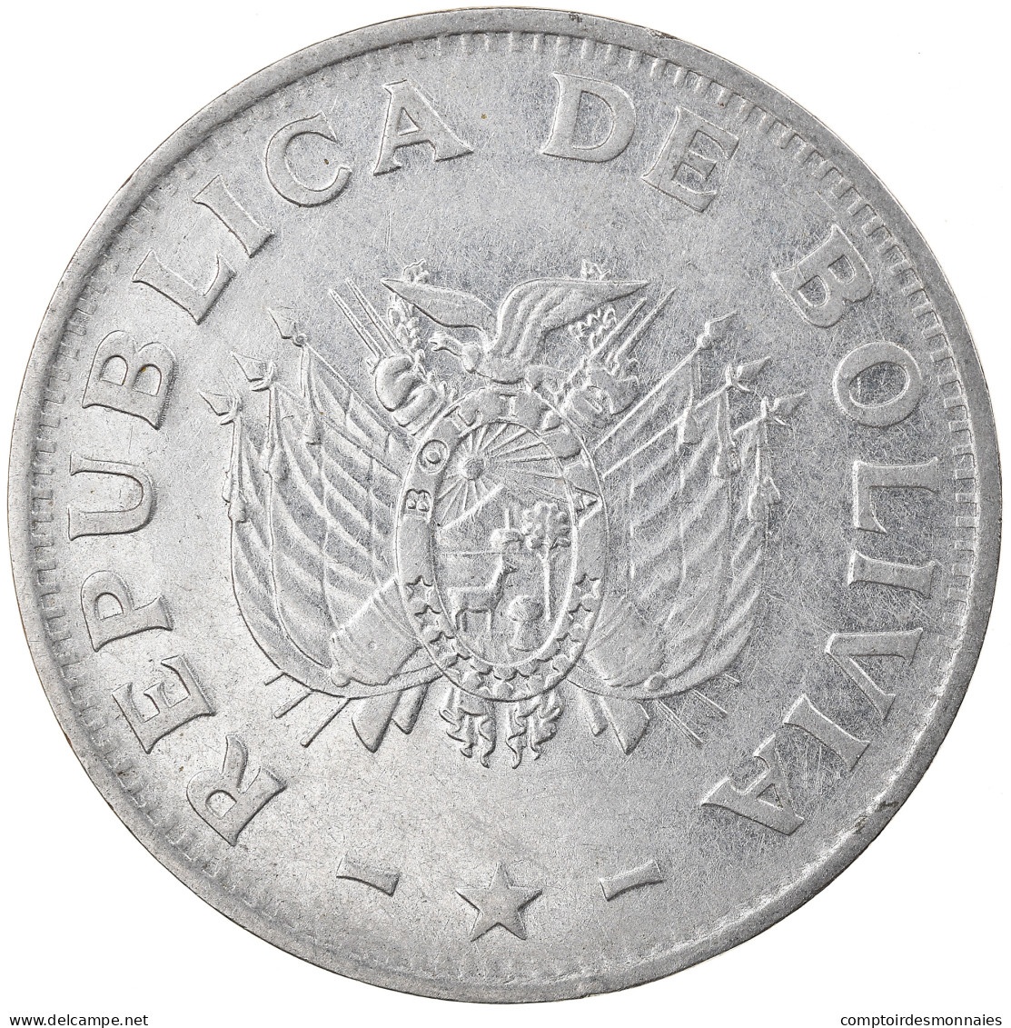 Monnaie, Bolivie, Boliviano, 1987, TB+, Stainless Steel, KM:205 - Bolivia