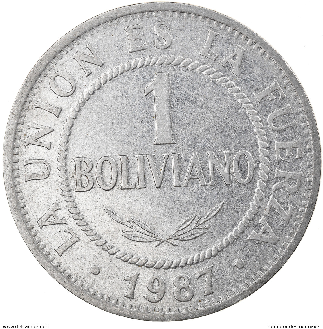 Monnaie, Bolivie, Boliviano, 1987, TB+, Stainless Steel, KM:205 - Bolivia