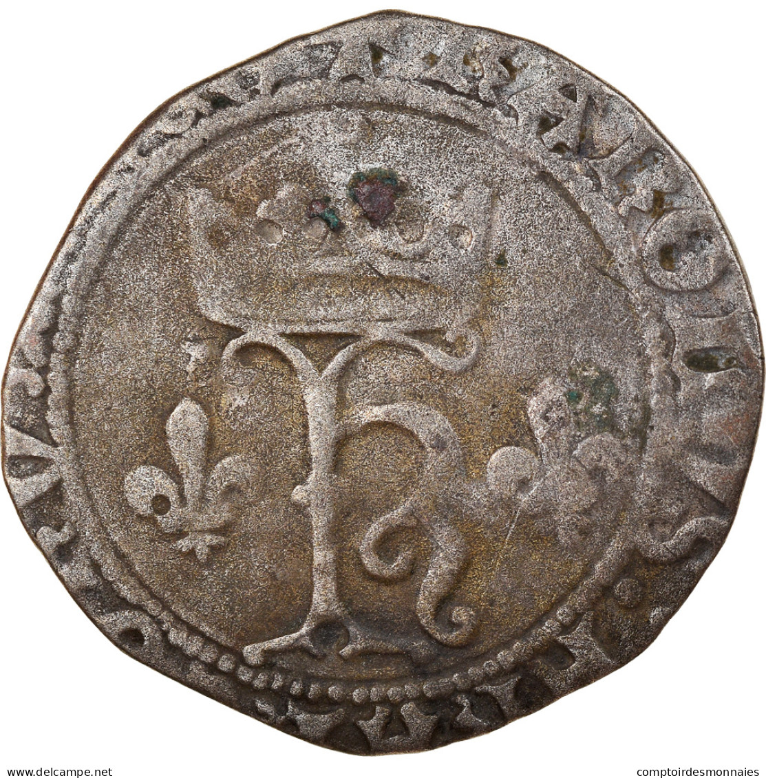 Monnaie, France, Charles VIII, Dizain Karolus, Châlons-en-Champagne, TB+ - 1483-1498 Carlo VIII