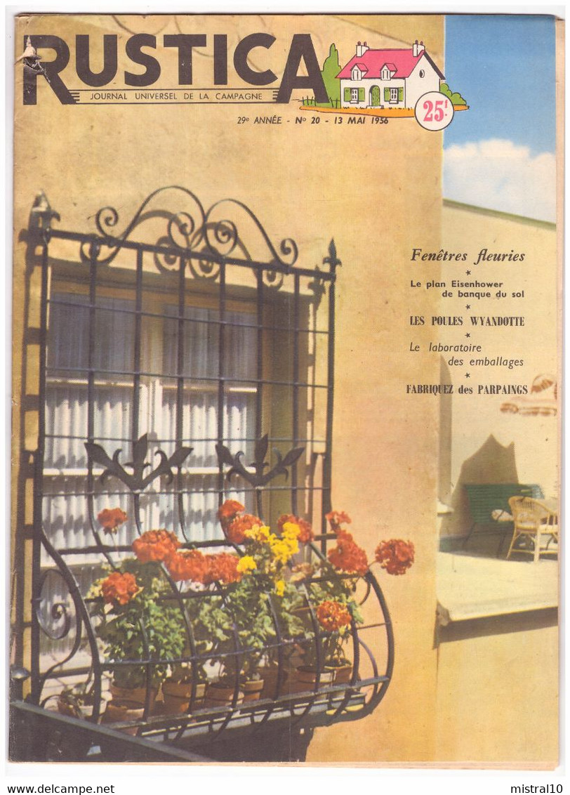RUSTICA. 1956. N°20. Fenêtres Fleuries - Jardinage