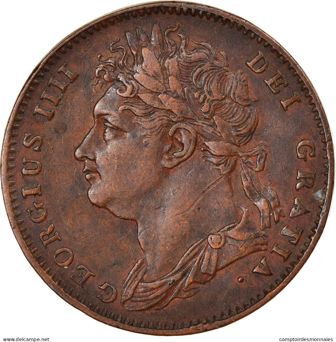 Monnaie, Grande-Bretagne, George IV, Farthing, 1825, TTB+, Cuivre, KM:677 - B. 1 Farthing