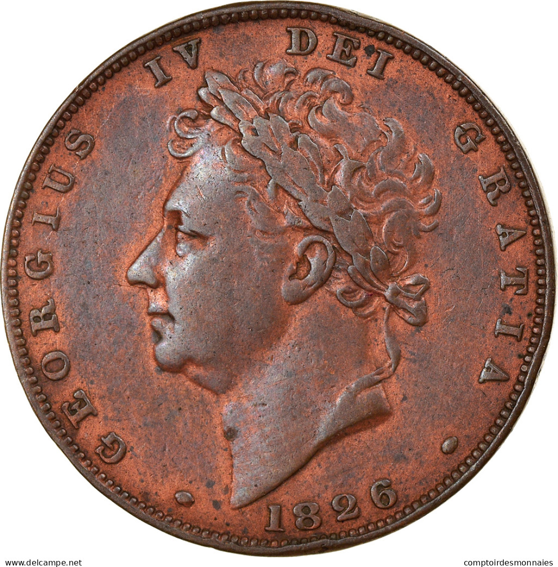 Monnaie, Grande-Bretagne, George IV, Farthing, 1826, TTB, Cuivre, KM:697 - B. 1 Farthing