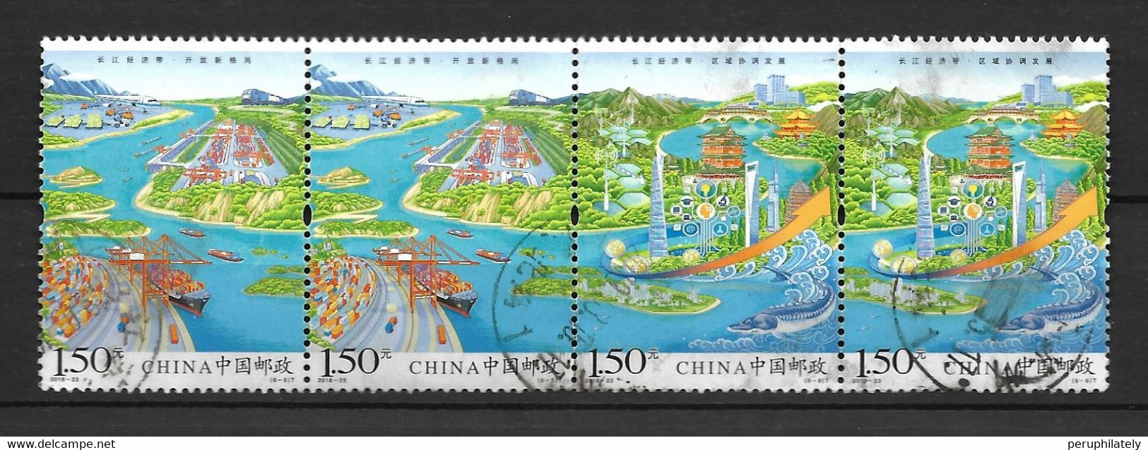 China 2018 , 2018 Yangtze River Economic Belt , Used - Oblitérés