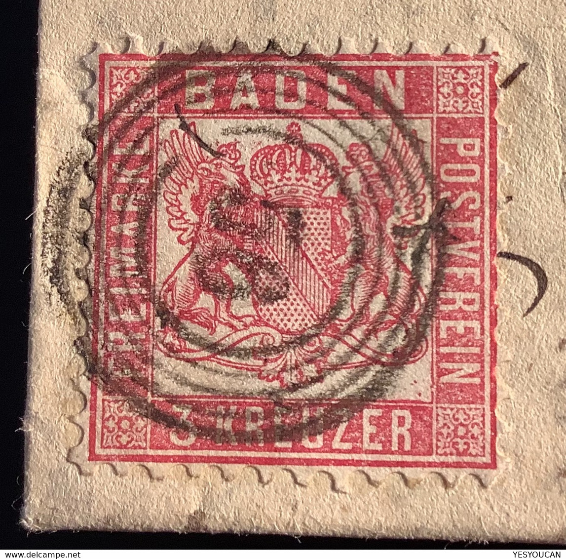 Baden Mi 18 PLATTENFEHLER ! 1862 3 Kreuzer Brief 56 HAUSACH > Gegenbach (cover Variety XF - Briefe U. Dokumente