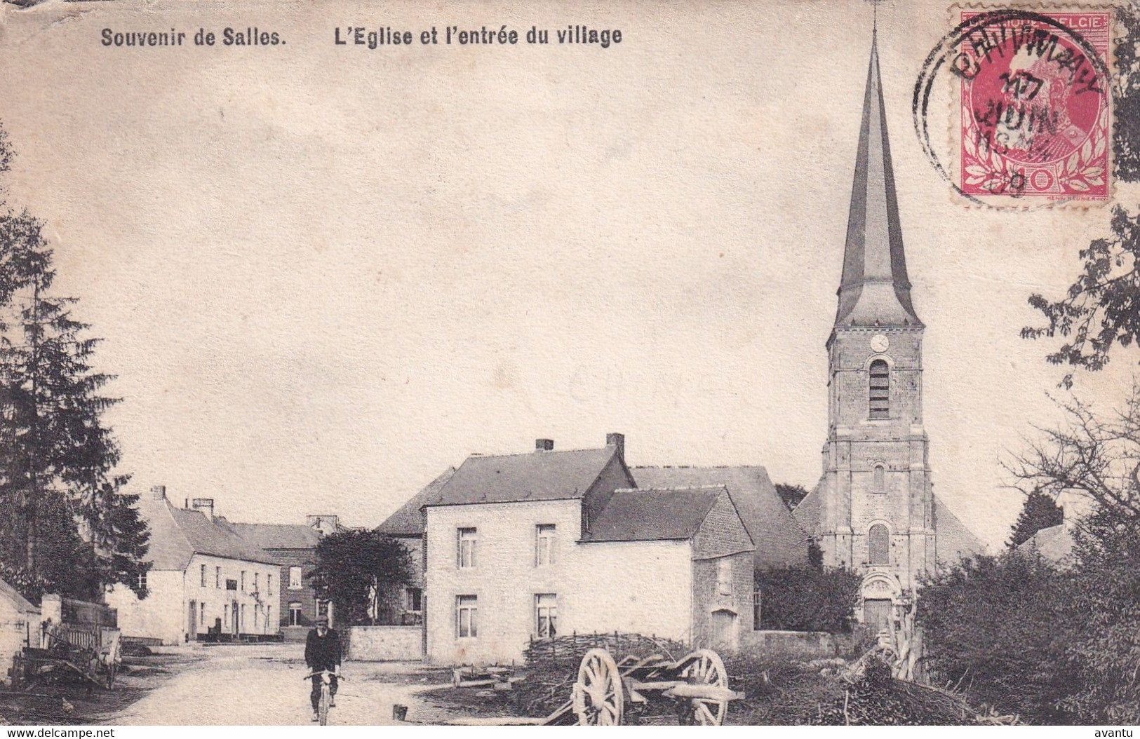 SALLES / CHIMAY / L EGLISE ET L ENTREE DU VILLAGE - Chimay