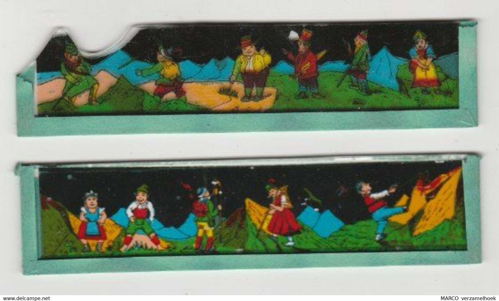 Toverlantaarn Glazen Strips - Glass Magic Lantern Slide Pictures - Plaque De Verre Lanterne (allerlei Figuren) - Plaques De Verre