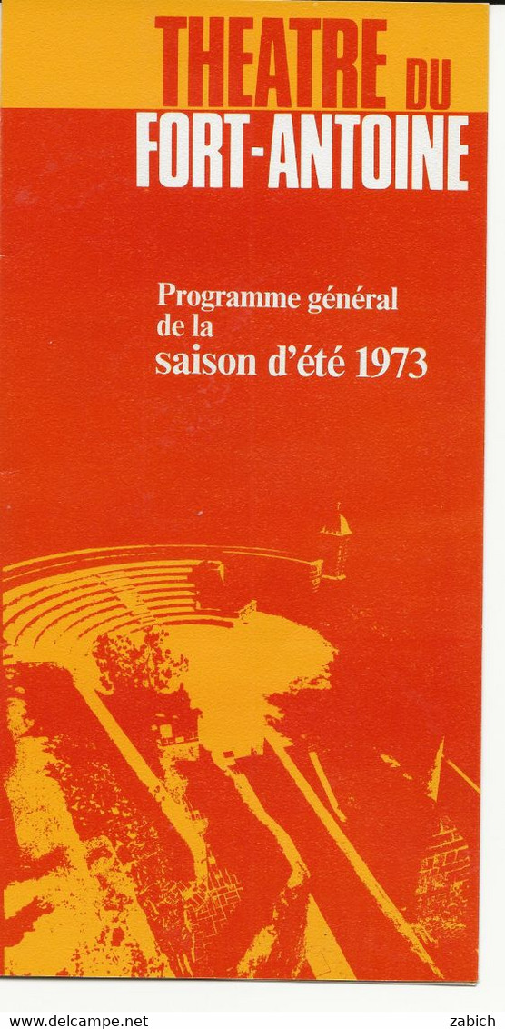 MONACO Progamme Saison 1973 Theatre Du Fort Antoine - Programma's