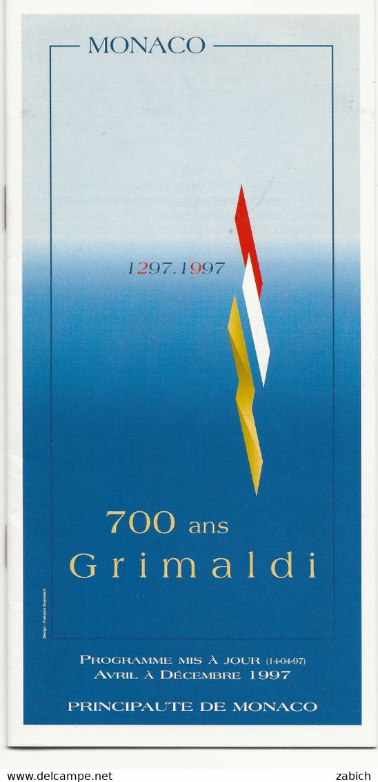 MONACO Progamme 700 Ans DES GRIMALDI 1997 - Programs