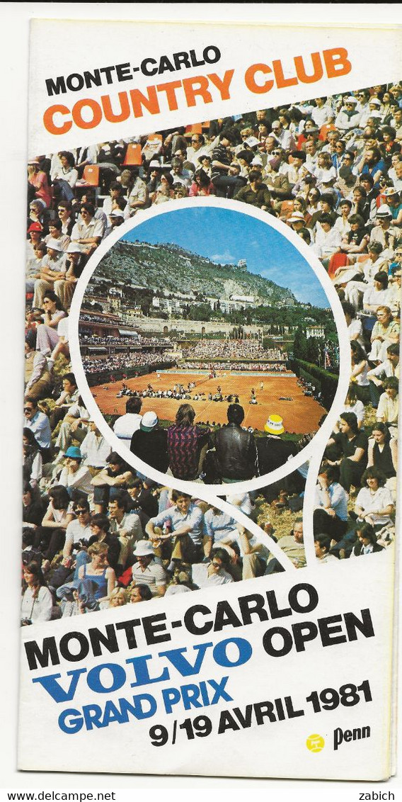 MONACO PROGRAMME OPEN DE TENNIS DE MONTE CARLO 1981 - Programma's