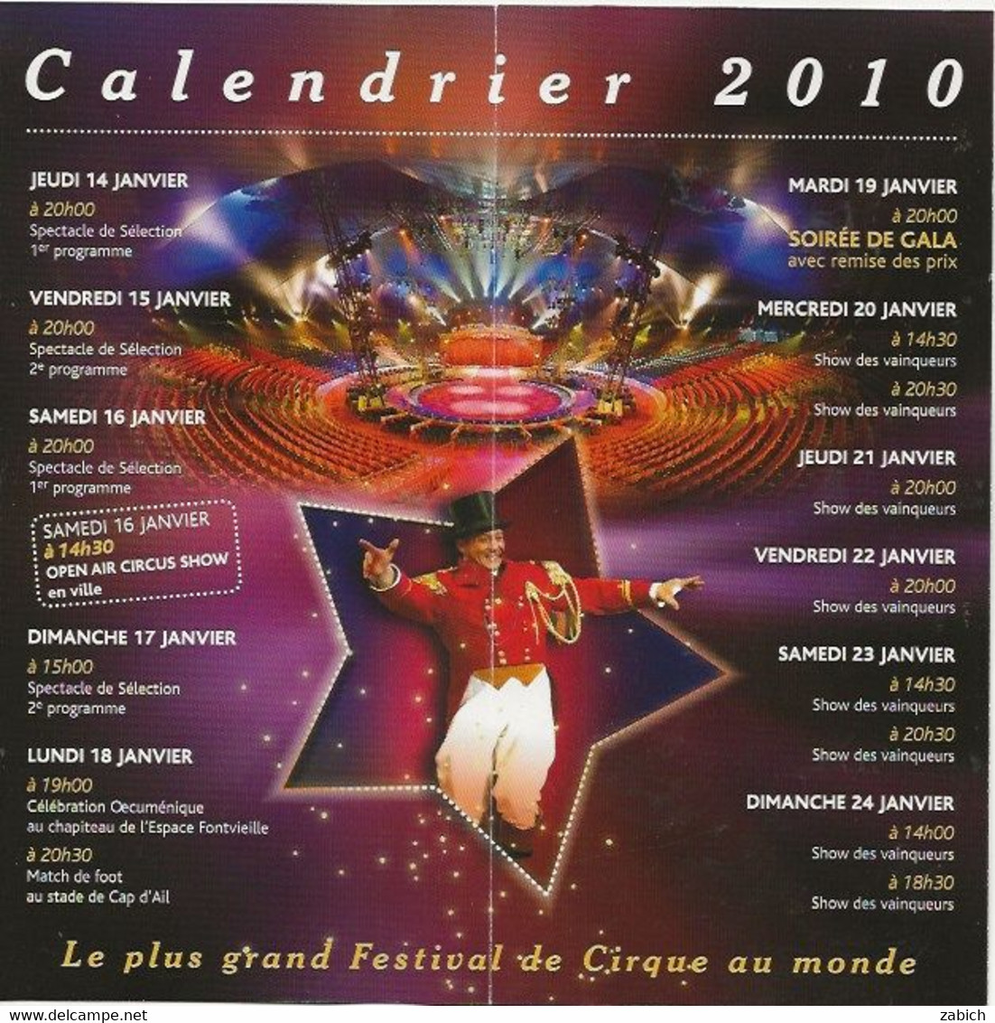 MONACO PROGRAMME 2010 34  FESTIVAL DU CIRQUE - Programma's