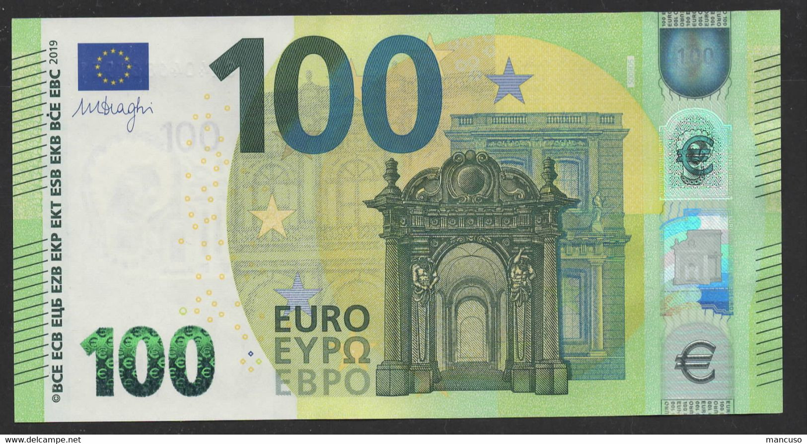 100 EURO ITALIA SA S009  "04" - DRAGHI  UNC - 100 Euro