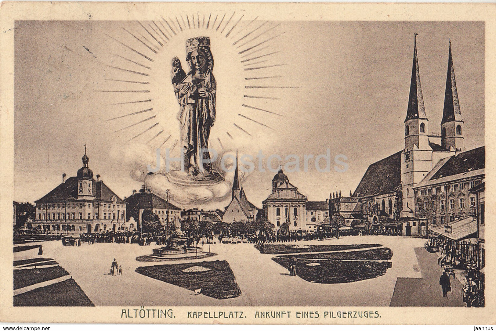 Altotting - Kapellplatz - Ankunft Eines Pilgerzuges - Old Postcard - Germany - Used - Altoetting