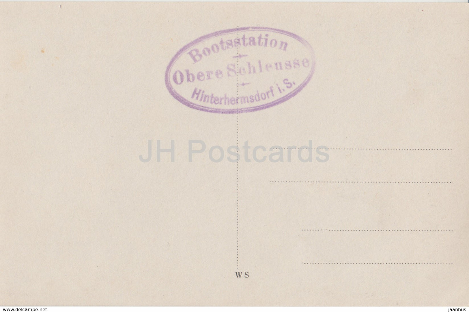 Bootsstation Obere Schleusse - Hinterhermsdorf I S - Old Postcard - Germany - Unused - Hinterhermsdorf