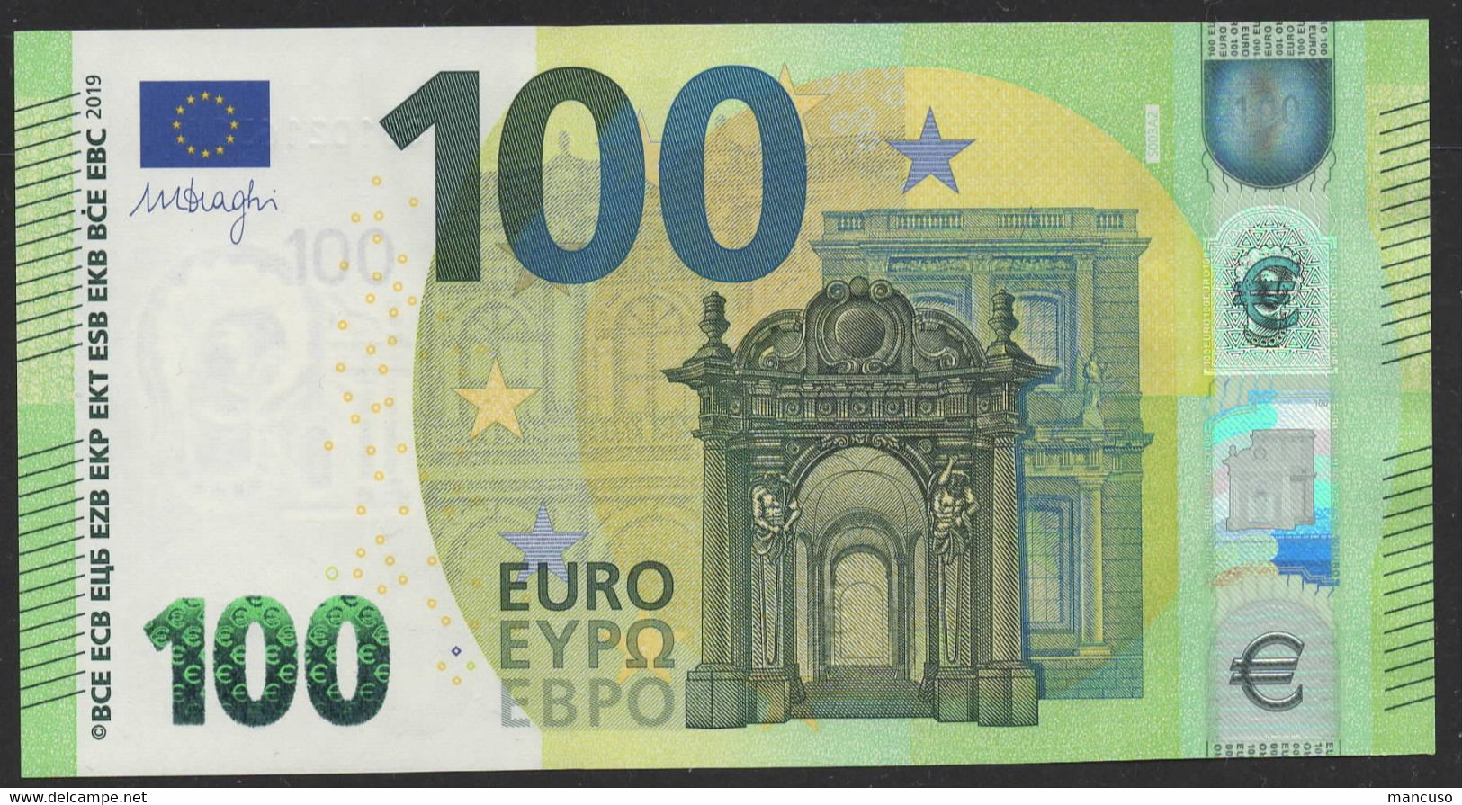 100 EURO ITALIA SD S003  "02" - DRAGHI  UNC - 100 Euro