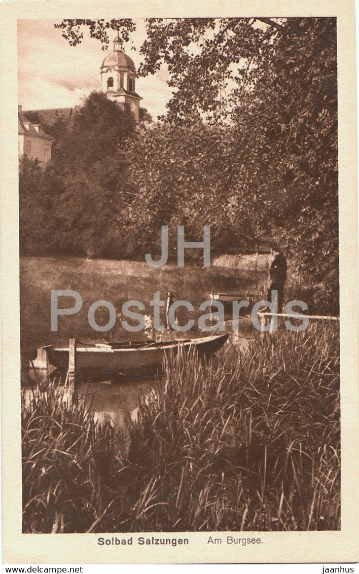 Solbad Salzungen - Am Burgsee - Boat - Old Postcard - Germany - Unused - Bad Salzungen