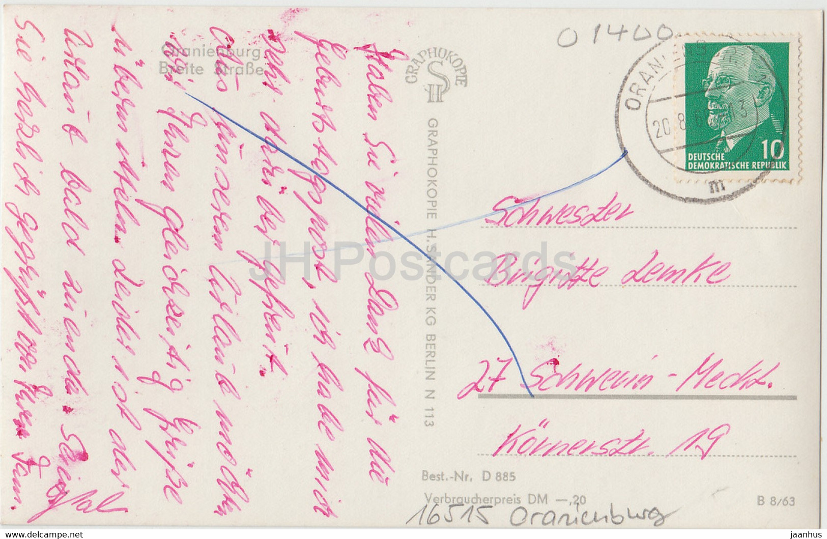 Oranienburg - Breite Strasse - Germany - 1966 - Used - Oranienburg