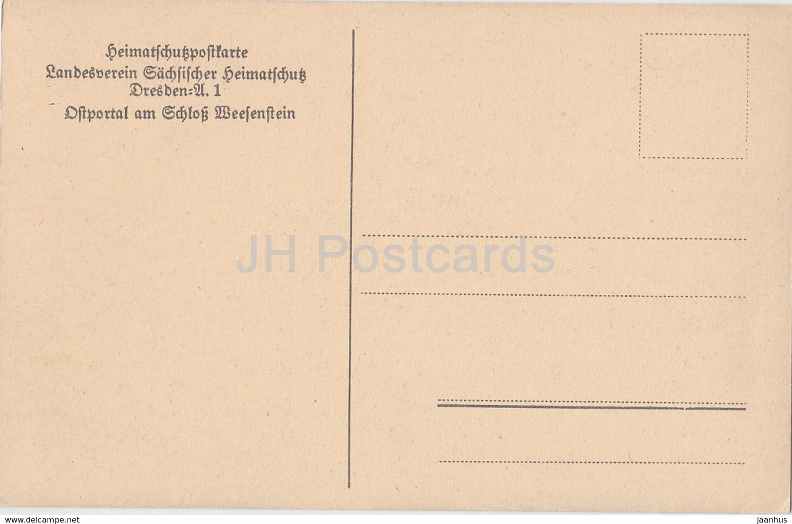 Ostportal Am Schloss Weesenstein - Castle - Old Postcard - Germany - Unused - Weesenstein A. D. Mueglitz