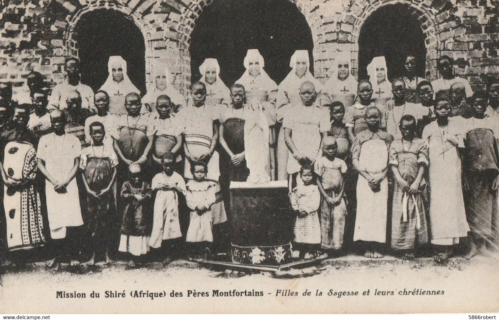 CARTE POSTALE ORIGINALE ANCIENNE MALAWI LA MISSION DU SHIRE DES PERES MONTFORTAINS FILLES DE LA SAGESSE ET CHRETIENNES - Malawi