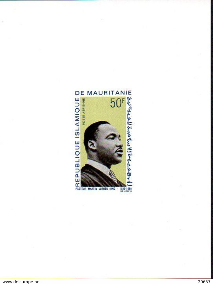 Mauritanie Mauritania 0351 Mi A 082 Y, Epreuve De Luxe, Martin Luther King, Apôtre De La Paix, USA, Prix Nobel, écrivain - Martin Luther King