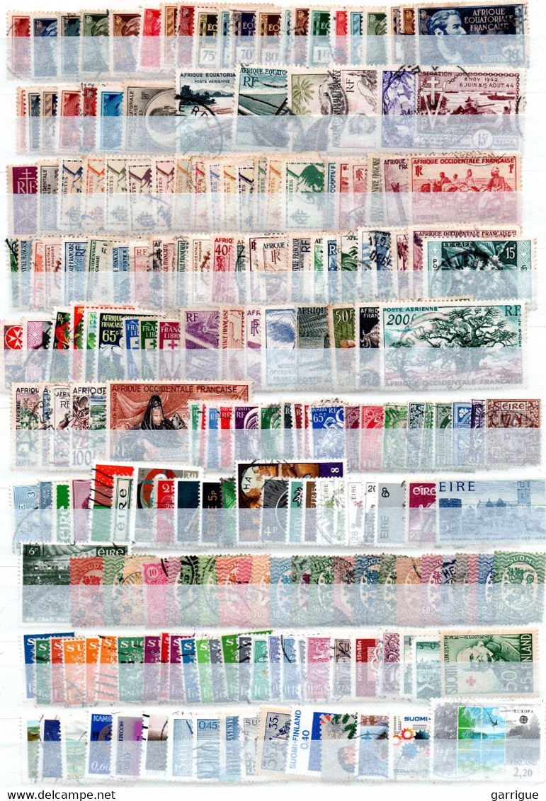 MONDE ENTIER sauf France : plus de 8200 timbres différents