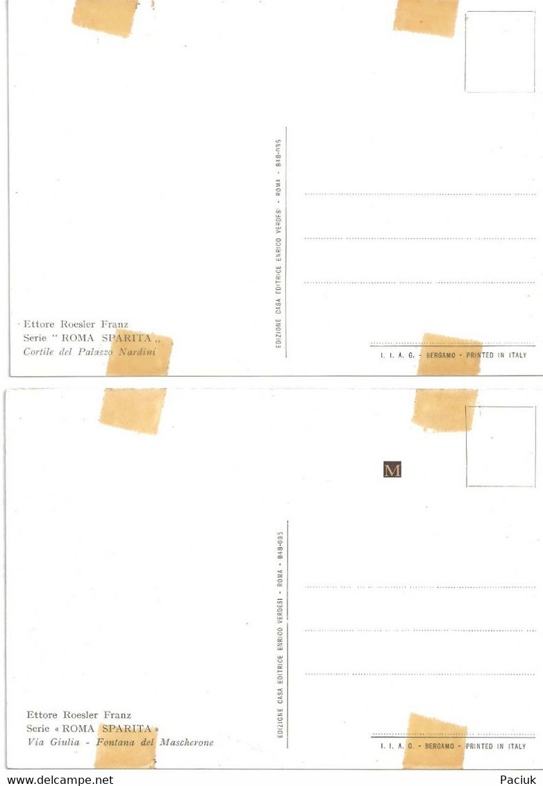 Roma Sparita - Da Aquarelli di E. Roesler Franz - 15 Cartoline