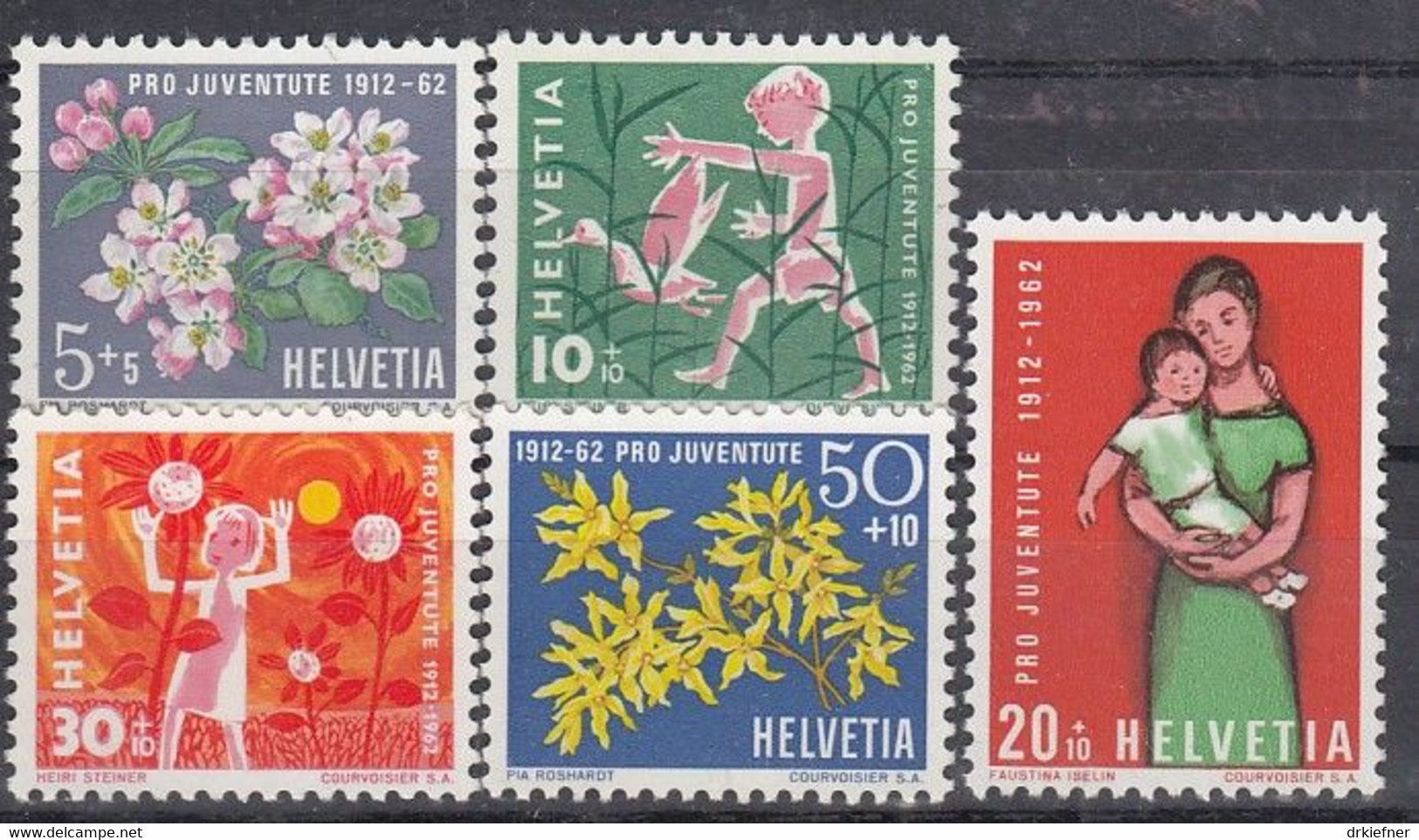 SCHWEIZ  758-762, Postfrisch **, Pro Juventute 1962, 50 Jahre Pro Juventute - Usados